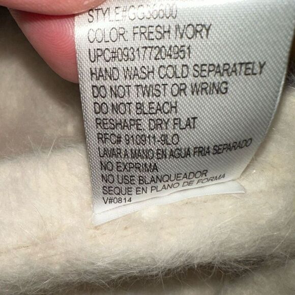 Vintage Women’s Angora Wool Blend Ivory Baret Hat‎ Preppy Old Money Winter main image 4